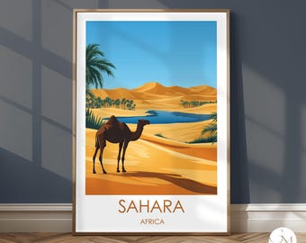Sahara Africa Poster Desert – Sand Dunes & Vast Desert Landscape | Natural Wonders of Africa | Desert Art