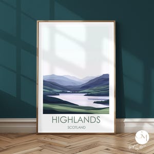 Póster Highlands Escocia Gran Bretaña – Paisaje místico y montañas | Maravillas naturales de Escocia | Arte paisajístico escocés