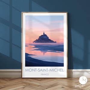 Mont Saint-Michel Poster St Michel França - abadia medieval | Ilha mágica e paisagem costeira