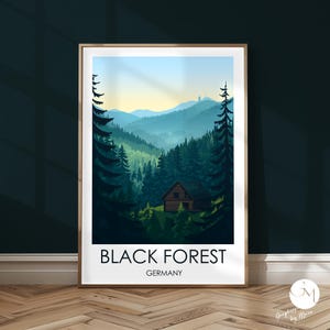 Schwarzwald Deutschland Reise Poster – Versteckte Pfade & Endlose Wälder | Naturkunst | Deutsche Waldlandschaft
