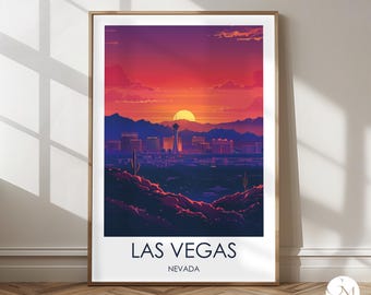 Las Vegas Travel Poster - USA Wall Art for Home Decor Gift Art Print Las Vegas Nevada
