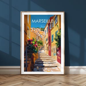 Marseille Poster Frankreich Altstadt – Le Jardin Mediterrane Stadtlandschaft Kunst | Provence Wandkunst