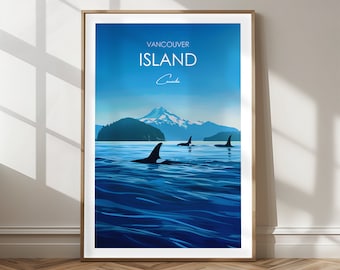 Vancouver Island Reisedruck Kanada Vancouver Island Poster Wandkunst Geschenk Kunst Druck Vancouver Island Kanada British Columbia