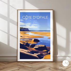 Côte d'Opale Norte de Francia - Póster de viaje mural decorativo de playas