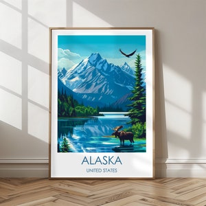 Alaska Reiseposter – Vintage Reiseplakat für Alaska – Wanddekoration für Alaska Fans Print