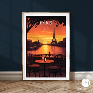 Paris France Eiffel Tower Travel Print Paris Travel Poster Art | Travel Print Romance | Wall Art France