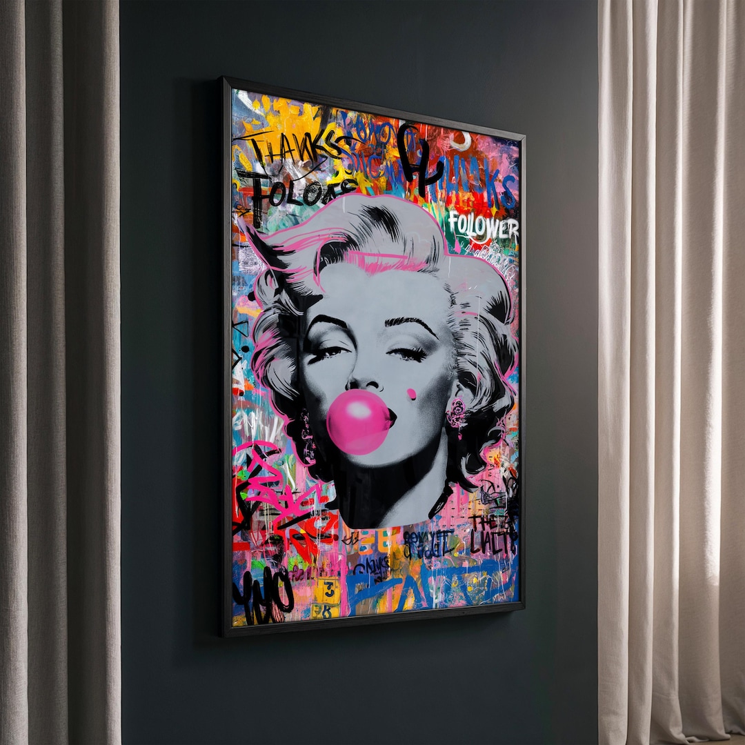 Marilyn Monroe Graffiti Pop Art Canvas Painting Gift – Vibrant Street ...