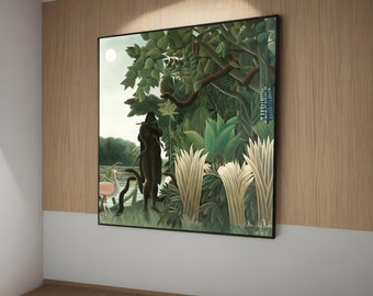 魅惑的なアンリ・ルソーの「蛇使い」キャンバス絵画ギフト