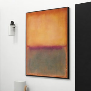 Green Orange Mark Rothko Painting - Modern Minimalist Art Reproduction, Canvas Wall Decor for Home & Office