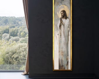 イエス・キリストの祈りのキャンバス壁アート - 宗教的なキリスト教