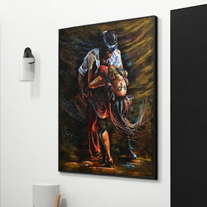 The Magic of Dance Canvas Art - Passionate Tango Lovers Wall Decor - Romantic Valentine&#39;s Day Gift