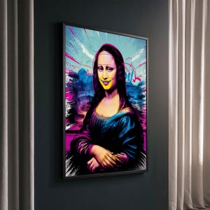 Pop Art Mona Lisa Canvas Painting Gift – Vibrant and Modern Wall Art for Home Decor, Unique Artistic Gift for Art Lovers