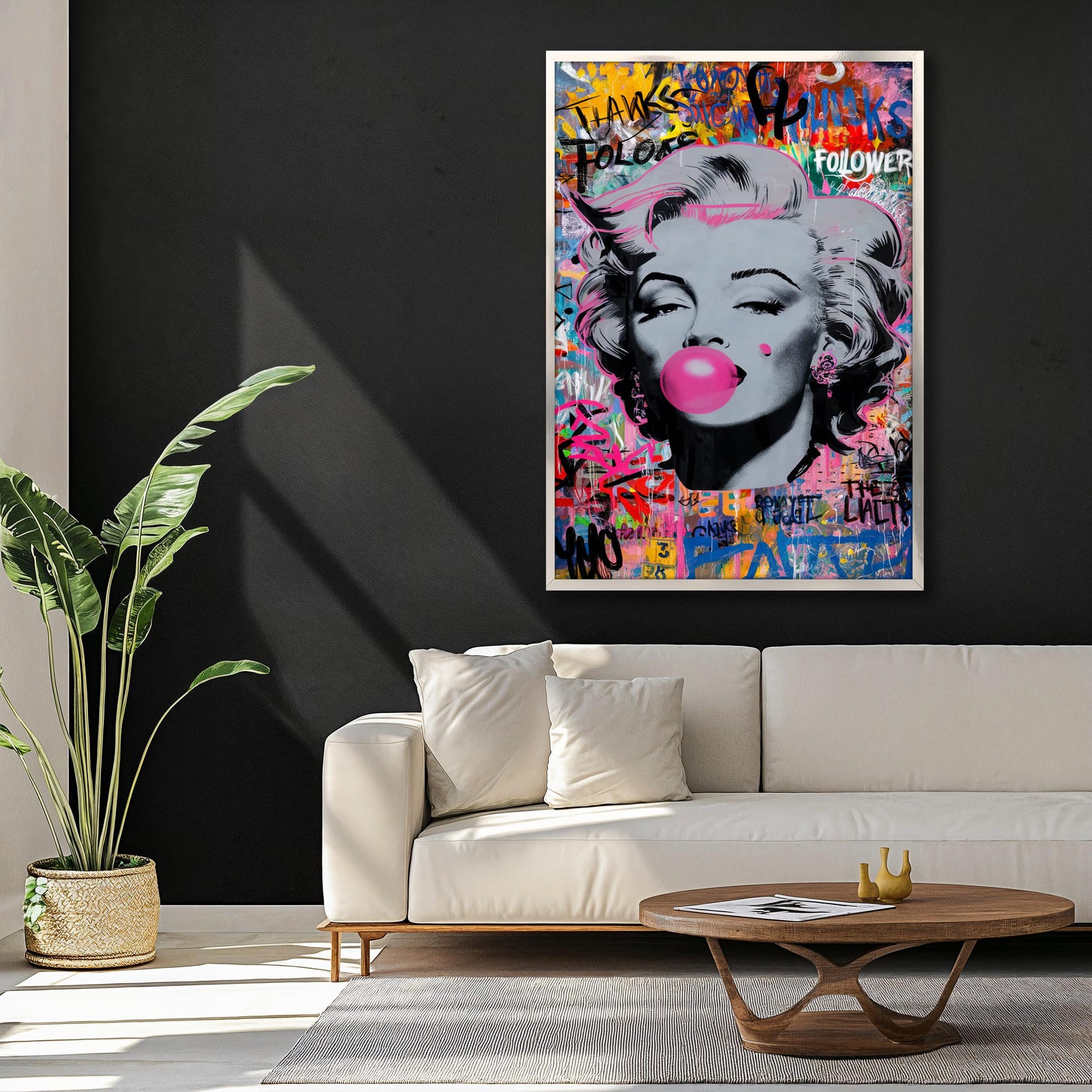 Marilyn Monroe Graffiti Pop Art Canvas Painting Gift – Vibrant Street ...