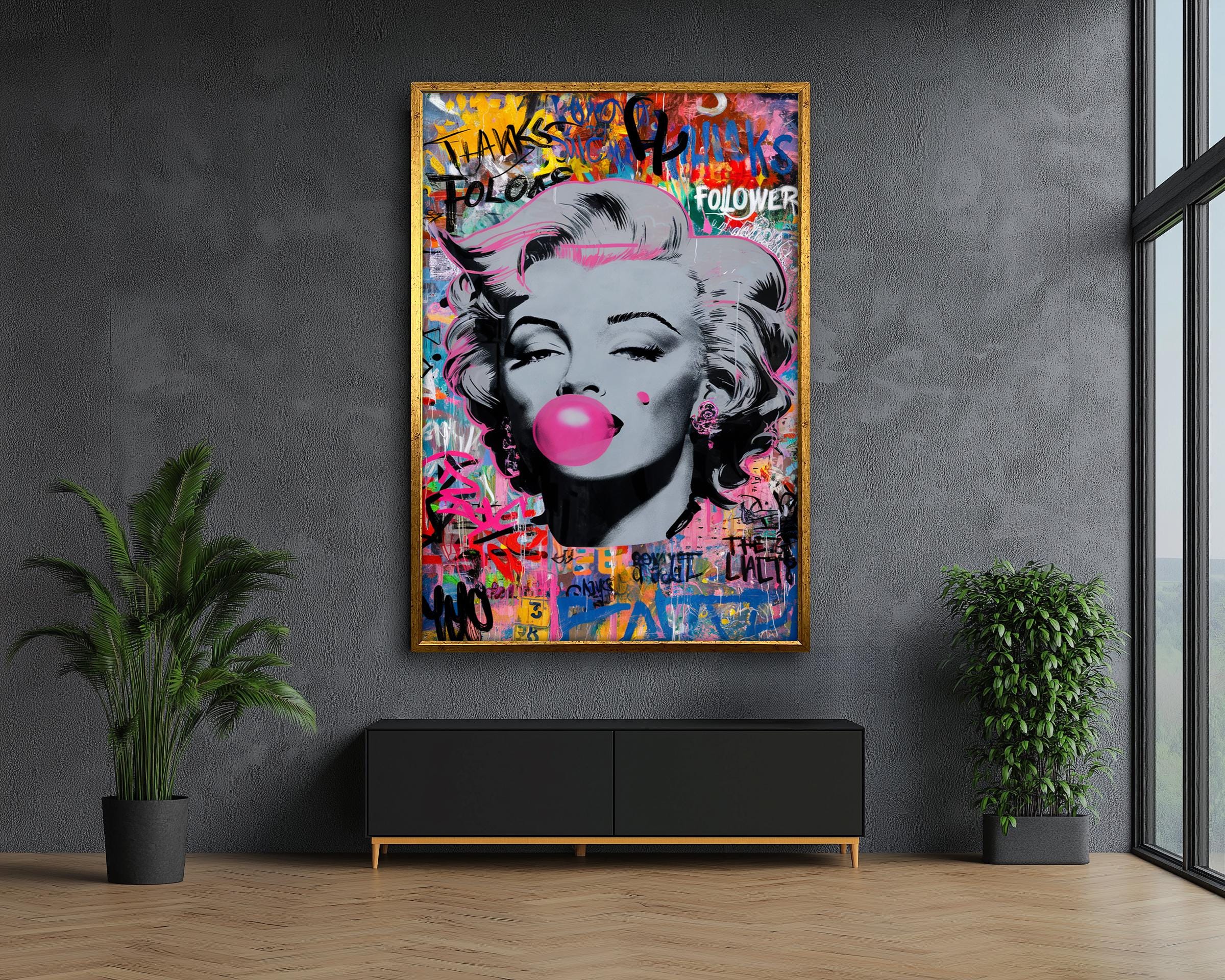 Marilyn Monroe Graffiti Pop Art Canvas Painting Gift – Vibrant Street ...