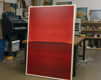 Mark Rothko Abstract Red Canvas Wall Art, Modern Minimalist Painting, Contemporary Home Decoration, Large Color Field Canvas