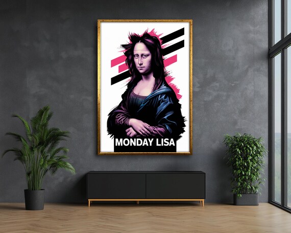 Monday Lisa キャンバス絵画ギフト – モダンポップアートスタイルの