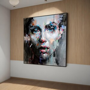 Vivid Abstract Modern Woman Canvas Painting Gift - Stunning Art for Contemporary Home Décor