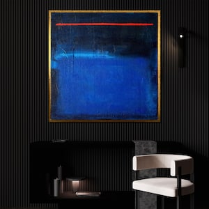 Mark Rothko Canvas Painting No 3 - Abstract Blue and Red Art - Large Modern Wall Decor - Minimalist Canvas Painting - Art Gift