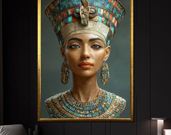Tapisserie Murale Portrait Reine Néfertiti, Oriental Weavers 42x30 Pouces - Neuf