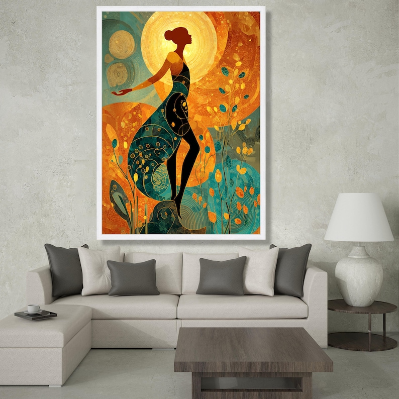 Gustav Klimt Woman Silhouette, Art Nouveau Canvas Wall Art, Decorative ...