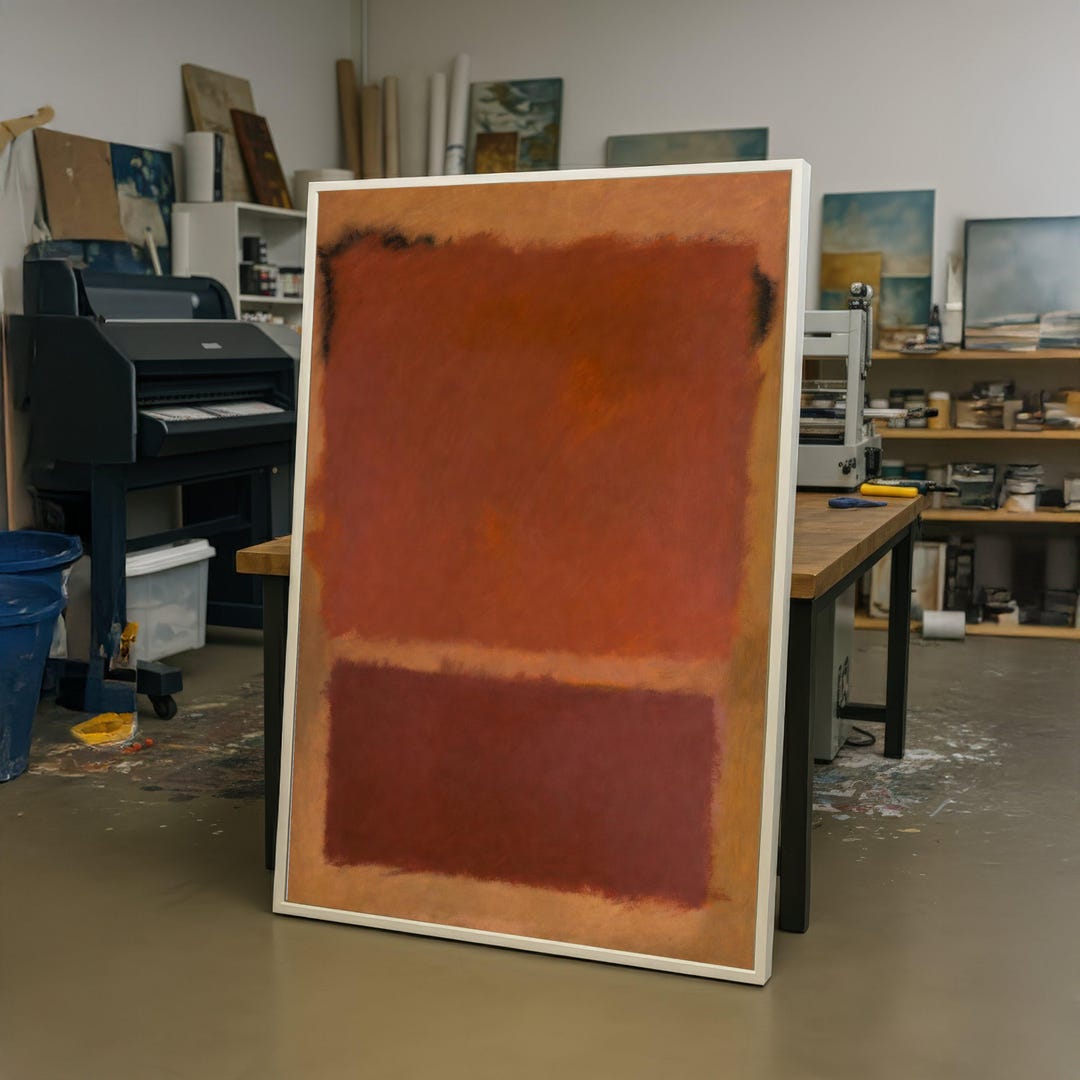 Mark Rothko Abstract Canvas, Brown Color Block Wall Art, Modern ...