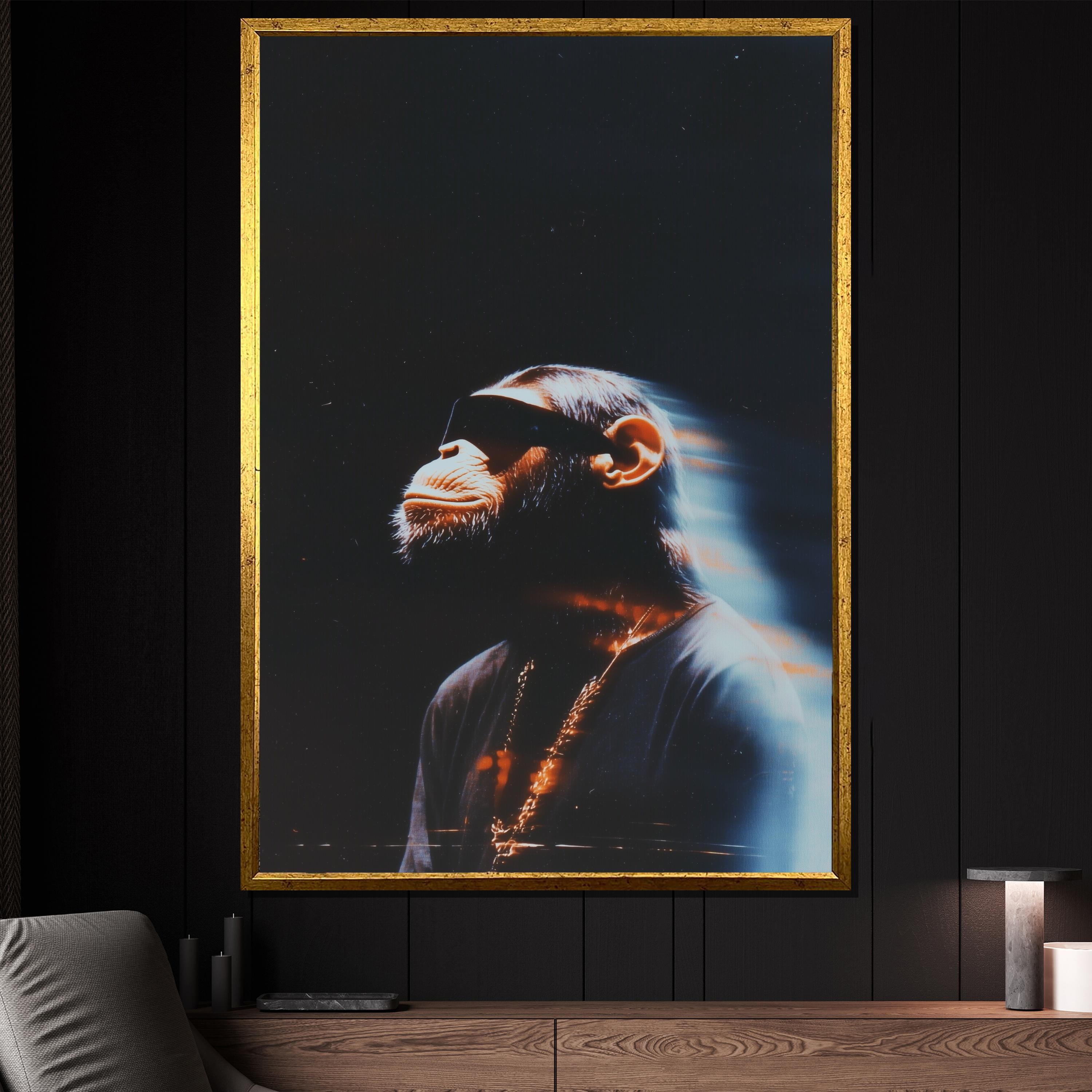 キャンバスプリントアート music monkey 絵画 フレーム付き キャンバスプリントアート music monkeyインテリア 額付き