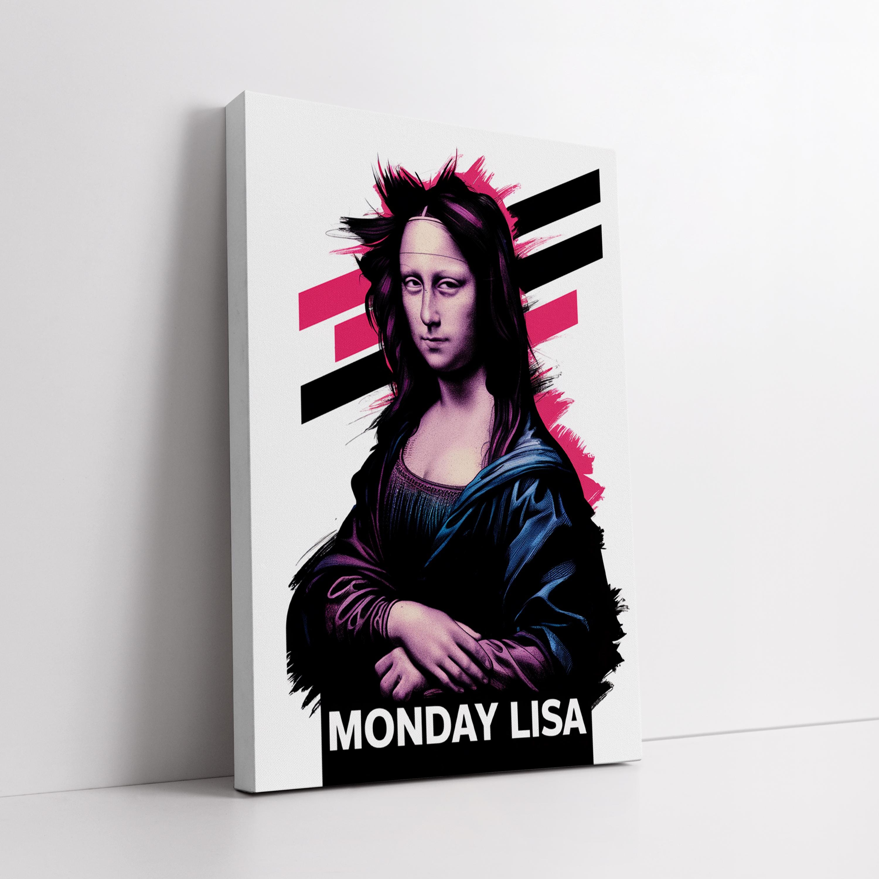 Monday Lisa キャンバス絵画ギフト – モダンポップアートスタイルの