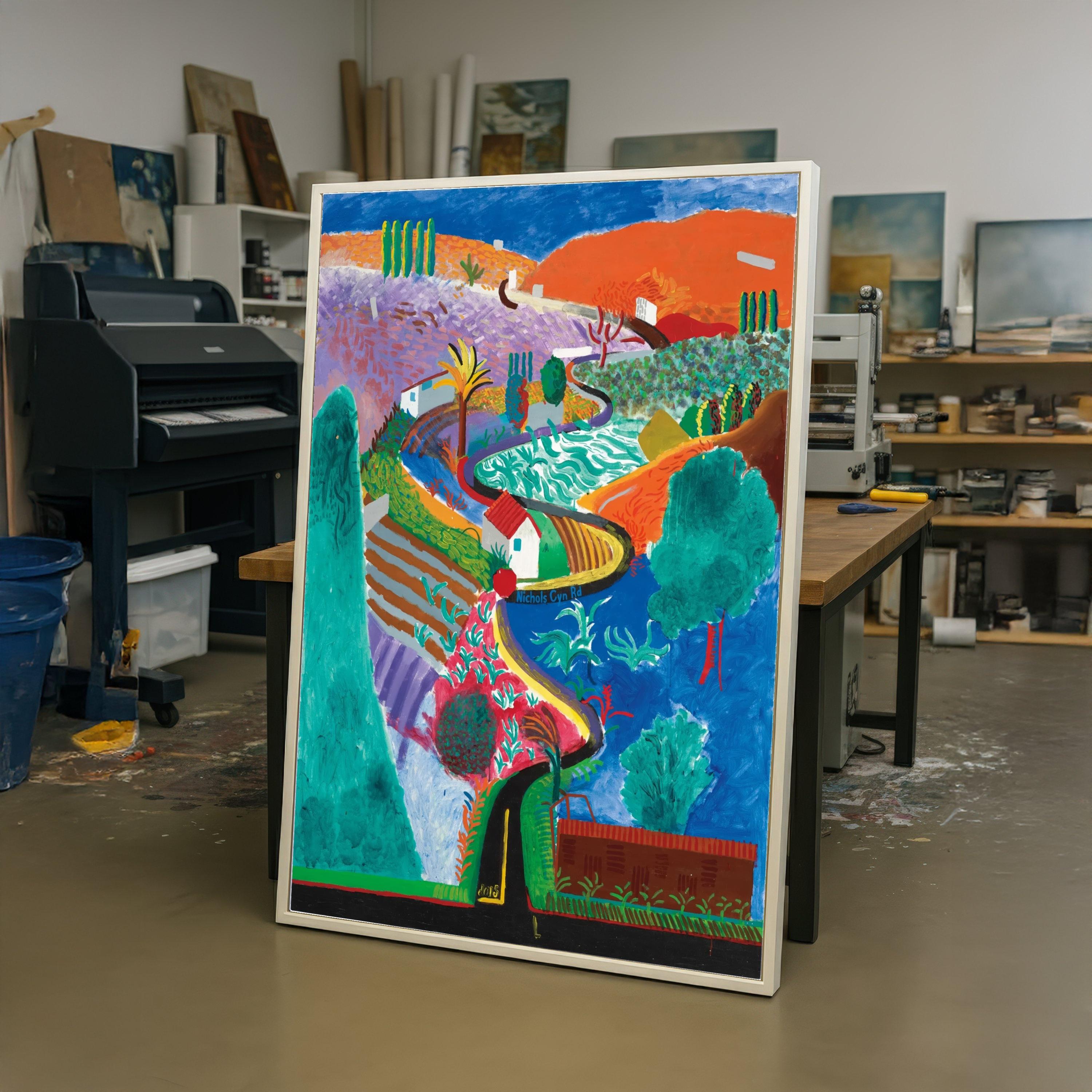 David Hockney Sur La Terrasse 1971 Canvas, Colorful Landscape Wall