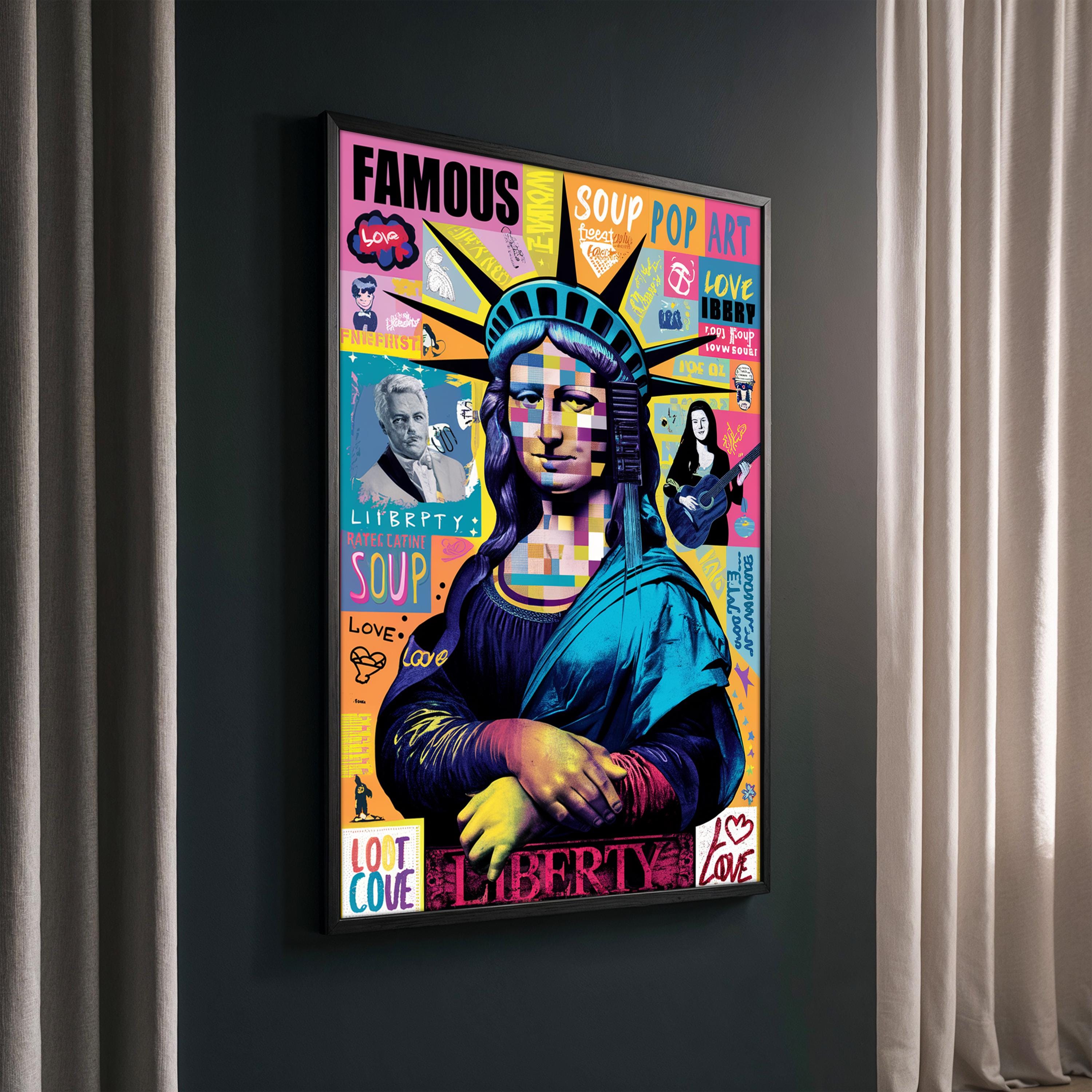 ポップアート リバティ モナリザ キャンバス絵画 - アートやポップ