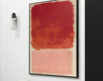 Red Pink Mark Rothko Painting - Modern Minimalist Art Reproduction, Wall Decor Canvas for Home Beautification, Unique Housewarming Gift