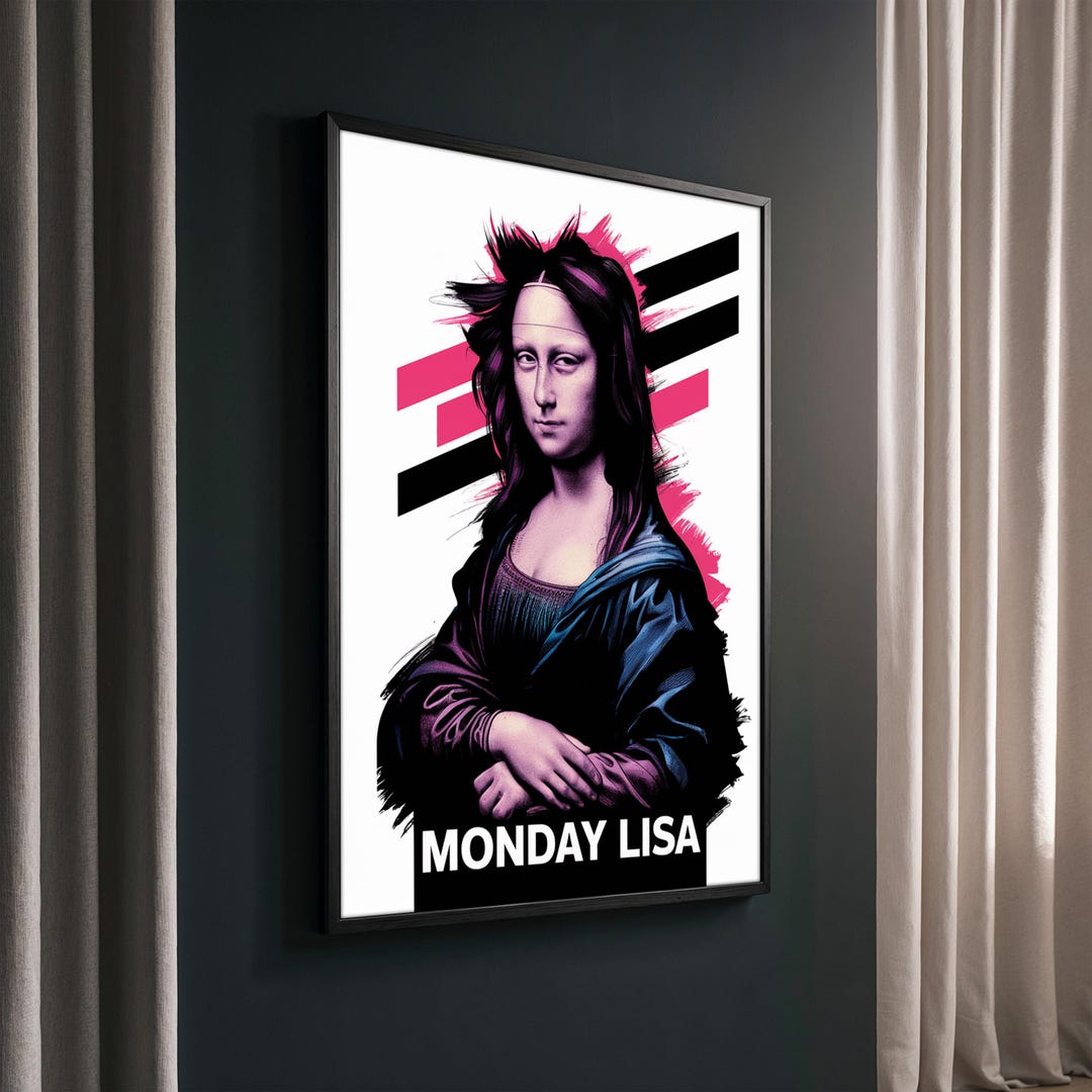 Monday Lisa キャンバス絵画ギフト – モダンポップアートスタイルの
