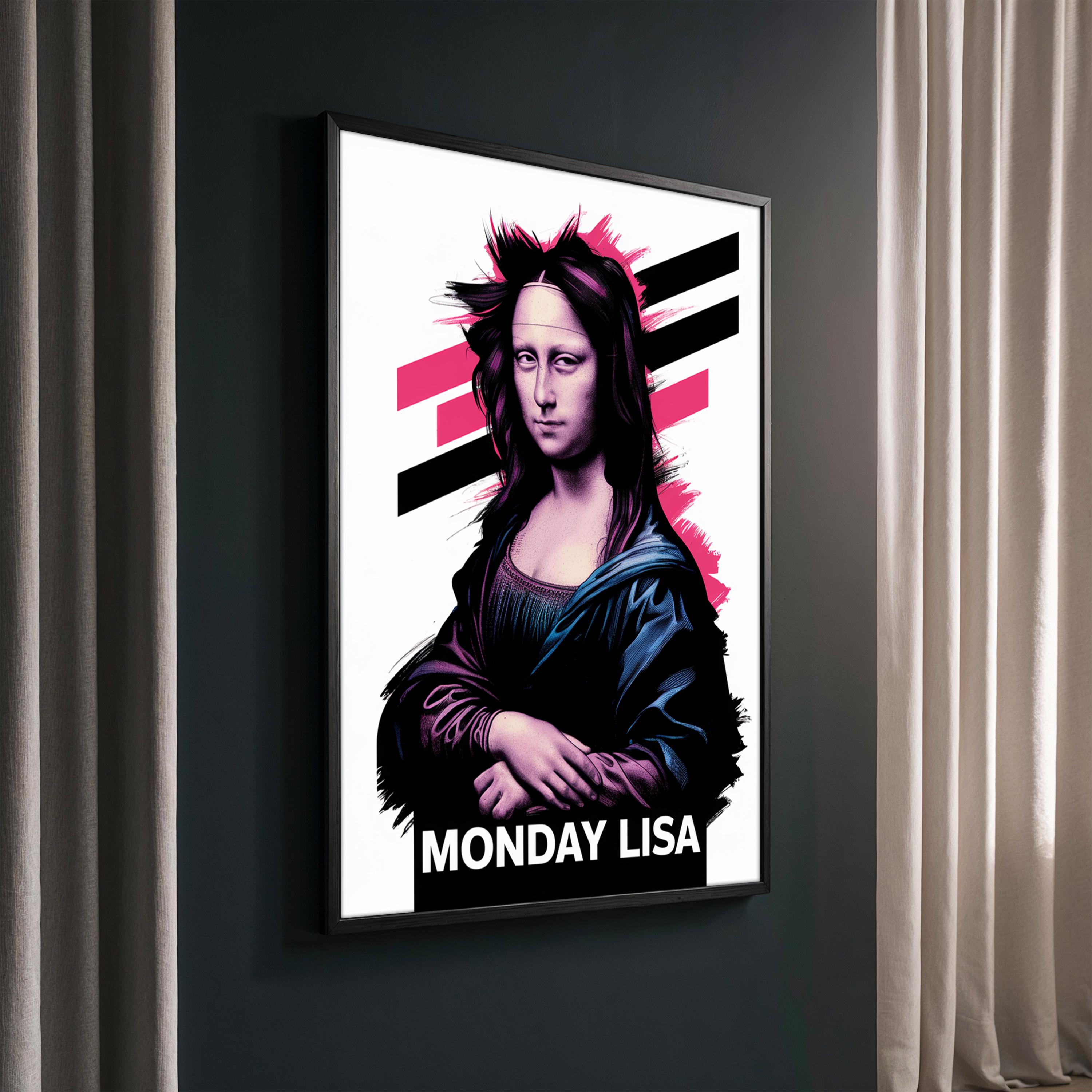 Monday Lisa キャンバス絵画ギフト – モダンポップアートスタイルの