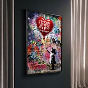 Banksy Graffiti Balloon Girl Canvas Painting Gift – Urban Street Art Wall Decor, Unique Gift for Modern Art and Graffiti Lovers