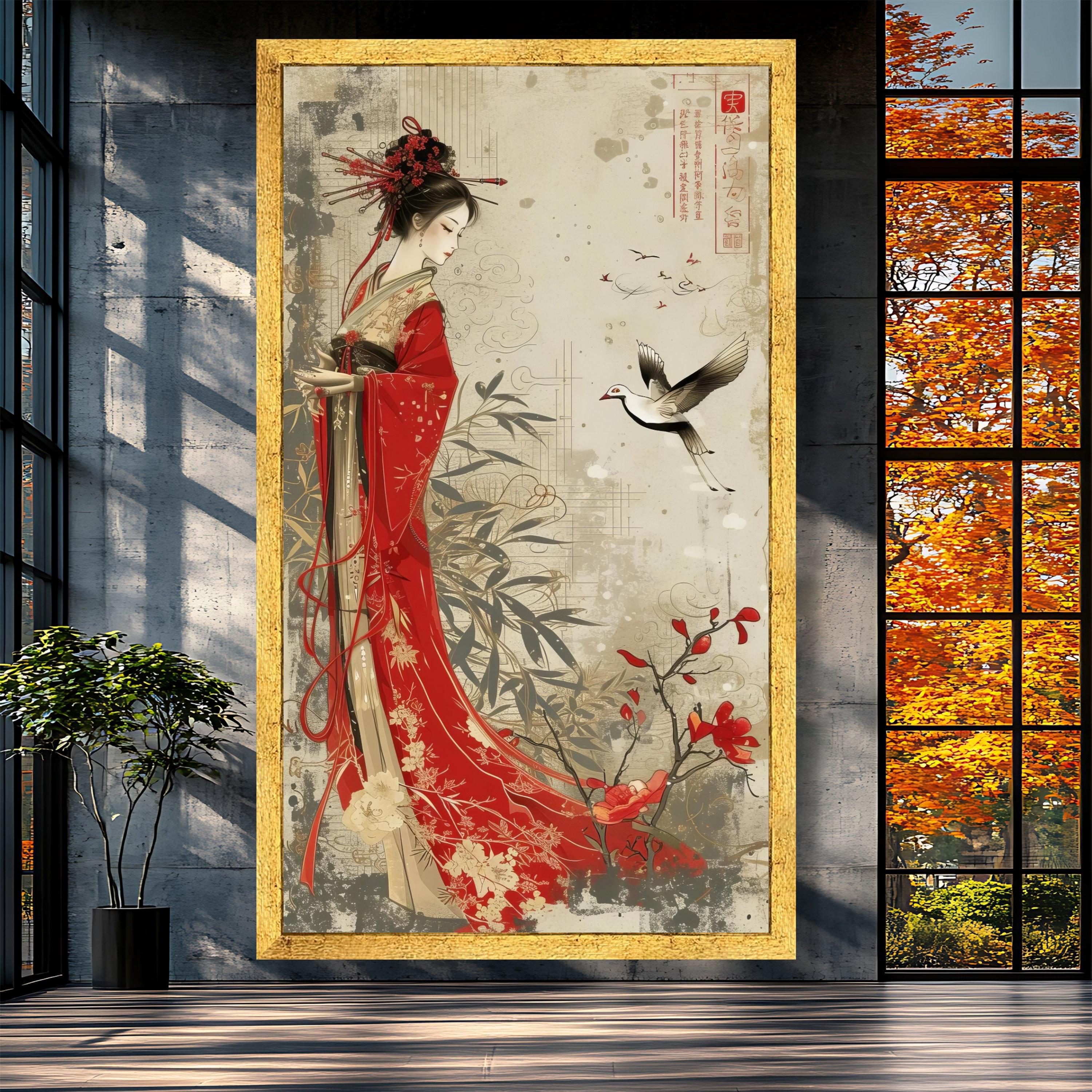 伝統的な日本画 掛軸 女性の着物 il_fullxfull.7263715993_55l9.jpg