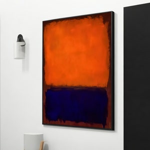 Red Navy Blue Mark Rothko Painting, Modern Minimal Art Canvas, Chic Wall Decor, Housewarming Gift