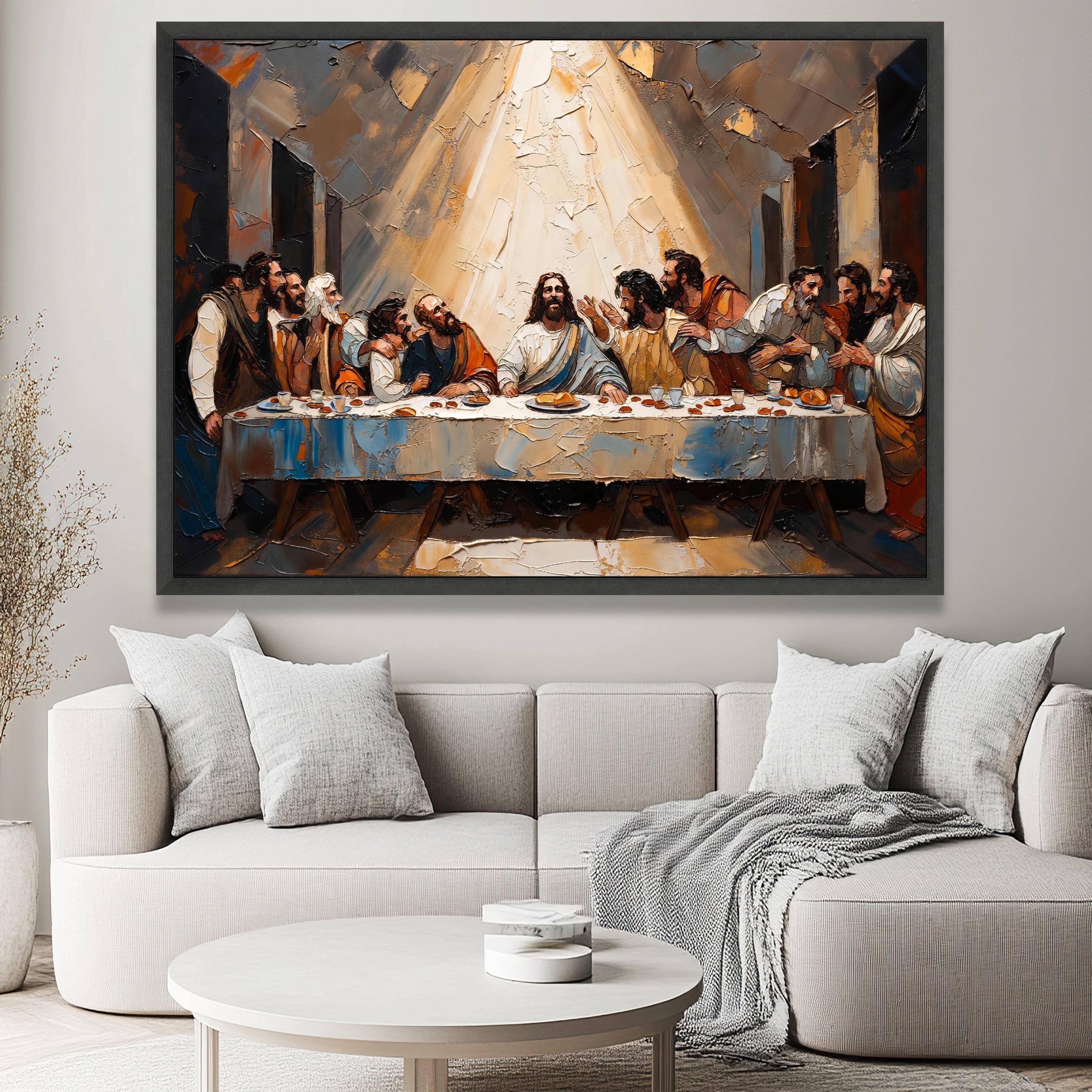 The Last Supper Canvas Wall Art, Jesus and Apostles Painting, Religious ...