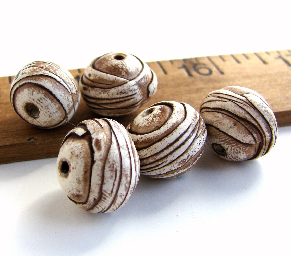 Handmade Polymer Clay Round Beads Weird Pods Etsy