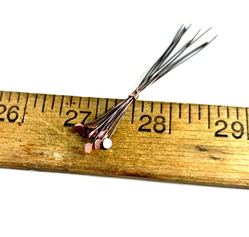 Copper 24 Gauge Flat Headpins, Artisan Jewelry Components image 4