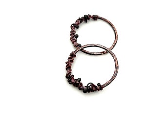 RESERVED FOR J - Rustic Copper Barbed Rings, Earring Jewelry Hoop Components
