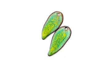 Enamel Matchstick Charms, Handmade Copper Jewelry Earring Beads