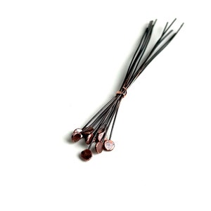 Copper 24 Gauge Flat Headpins, Artisan Jewelry Components image 1