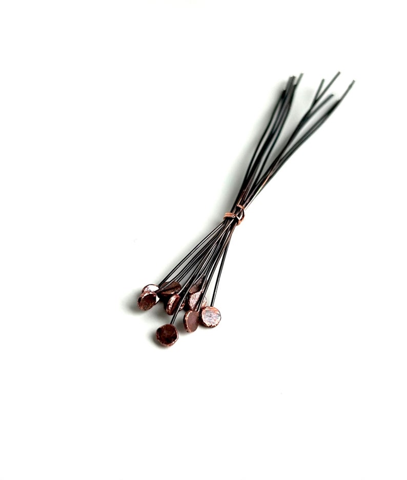 Copper 24 Gauge Flat Headpins, Artisan Jewelry Components image 1