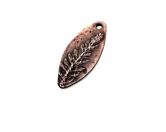 Artisan Copper Charm Pendant / Handmade Flower Bead