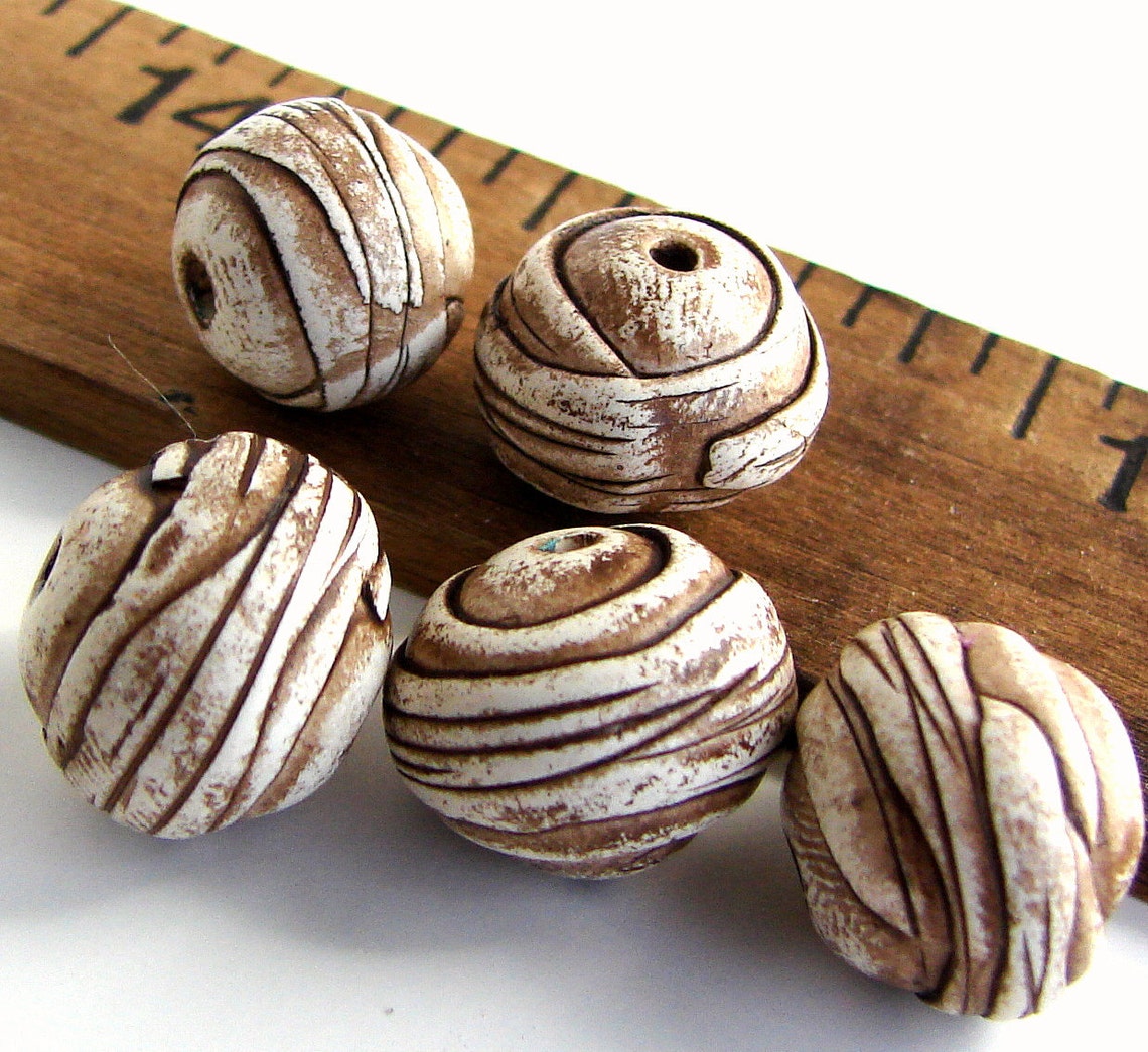 Handmade Polymer Clay Round Beads Weird Pods Etsy