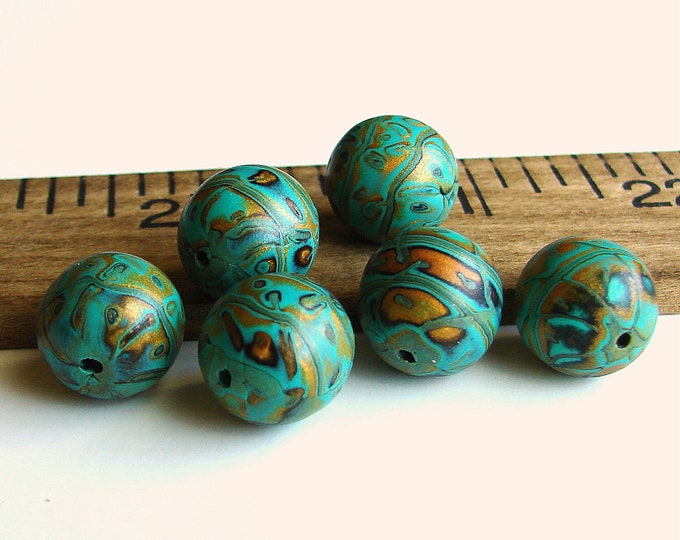 Handmade Polymer Clay Round Beads Temple Etsy