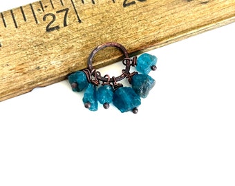 Aquamarine Antiqued Copper Bead Earring Charms