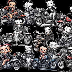 Motorcycle, Betty Boop, Digital Art, png, clip art, prints, Black, and white Betty Boop Bundle Pack print shirt mugs, tumbler  not svg
