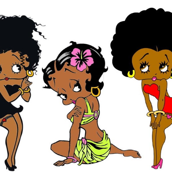 Classic Elegance: African American Betty Boop PNG