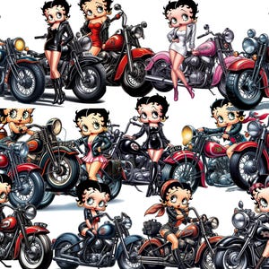 Motorcycle, Betty Boop, Digital Art, png, clip art, prints, Black, and white Betty Boop Bundle Pack print shirt mugs, tumbler not svg pack2