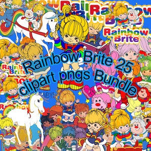 Vibrant Memories: Rainbow Bright PNG Delight clip art Clipart 80s Baby 80s Vintage shirt tumbler scrapbooking